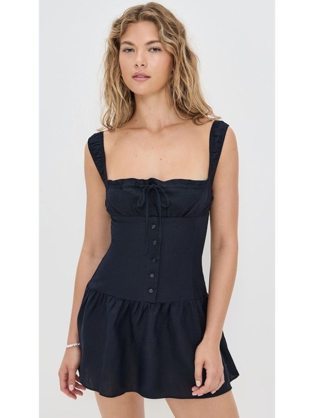 LIONESS Heart Shaped Mini Dress in Onyx Large New Womens Cotton - Picture 11 of 16